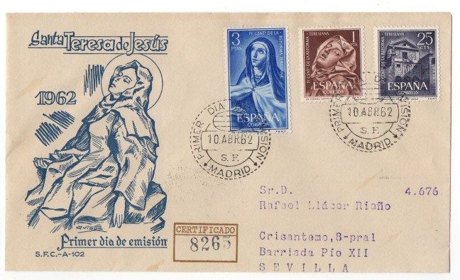 Santa Teresa de Jesús. Font: Filostamp (blog de Rafael Llácer Riaño)