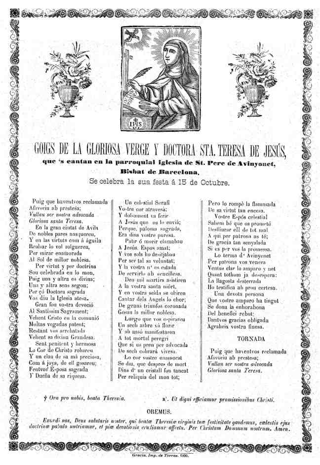 10 Teresa goigs 1890 Gràcia AdG