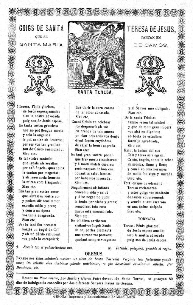 Teresa goigs 1899c Girona-Camos AdG