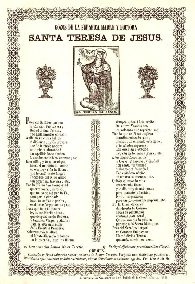 Teresa gozos 1864 Succ Font