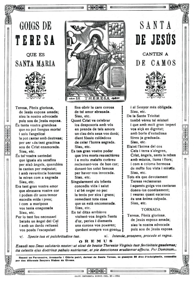 Teresa goigs 1934 Camos