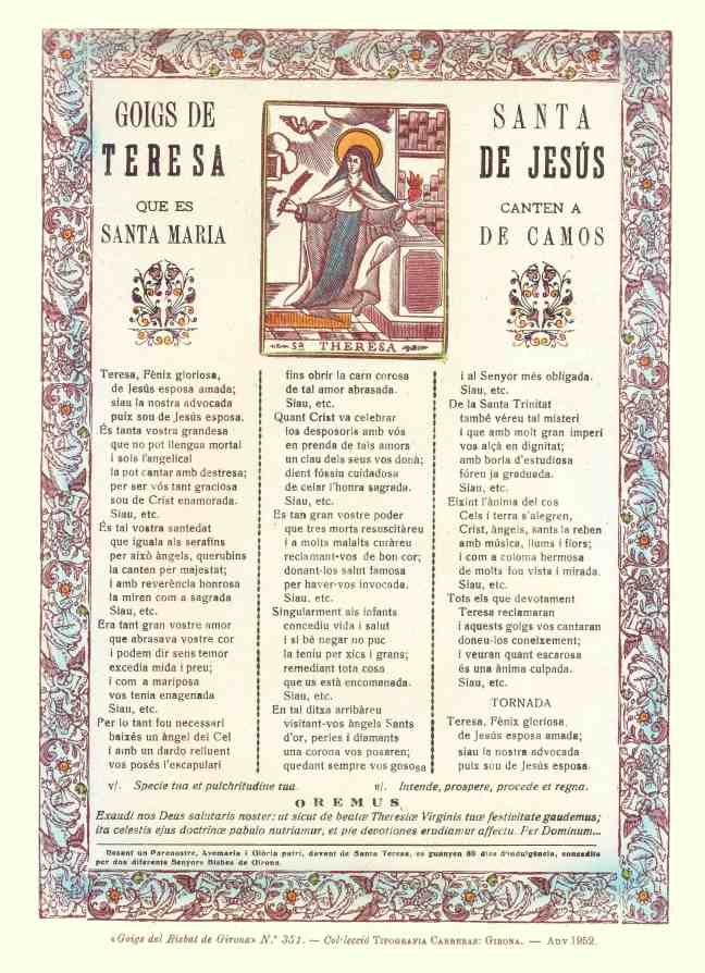 Teresa goigs 1952 Camos col AdG